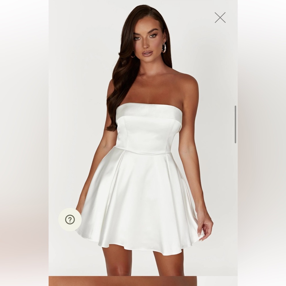 Meshki Eileen Strapless White Mini Dress